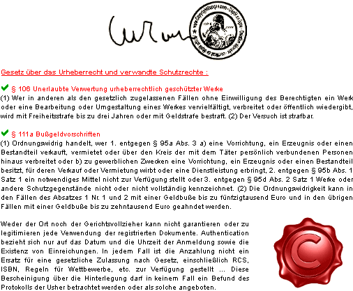 Auf Gesetz über das Urheberrecht und verwandte Schutzrechte gehen
